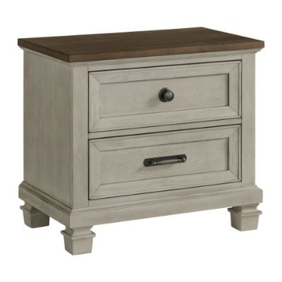 Farmington 2 Drawer Nightstand w USB in Medium Brown and Washed Stone Angle.jpg